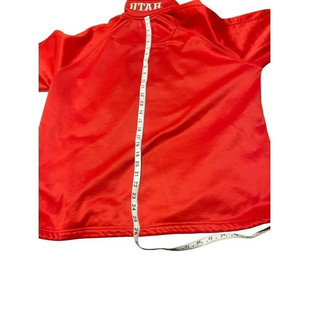 American Classic Sportswear Men Red Long Sleeve Utah Utes 1/4 Zip Pullover Large